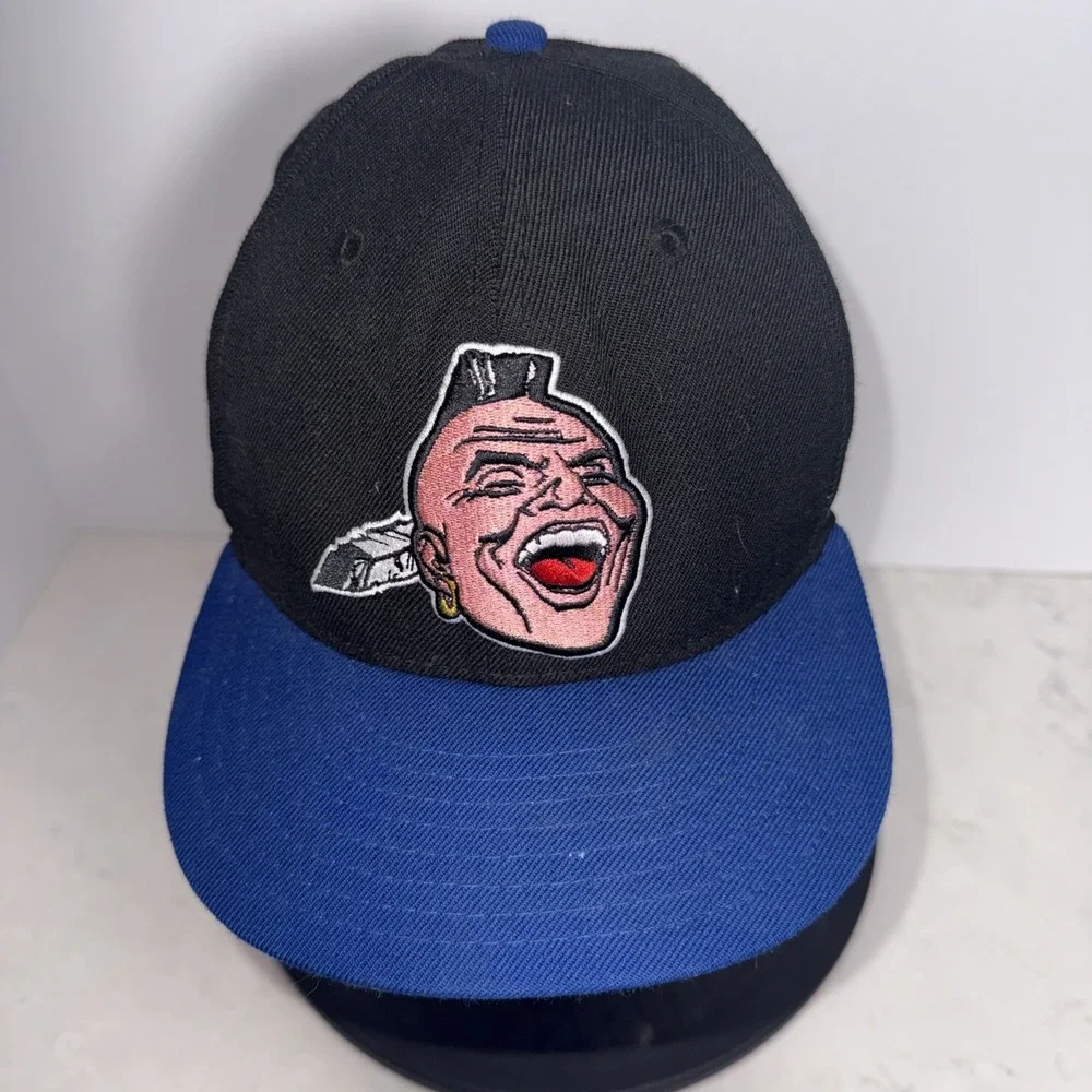 Rare Atlanta Braves Chief Noc A Homa Screaming Indian New Era 59Fifty Hat 7 1/8
